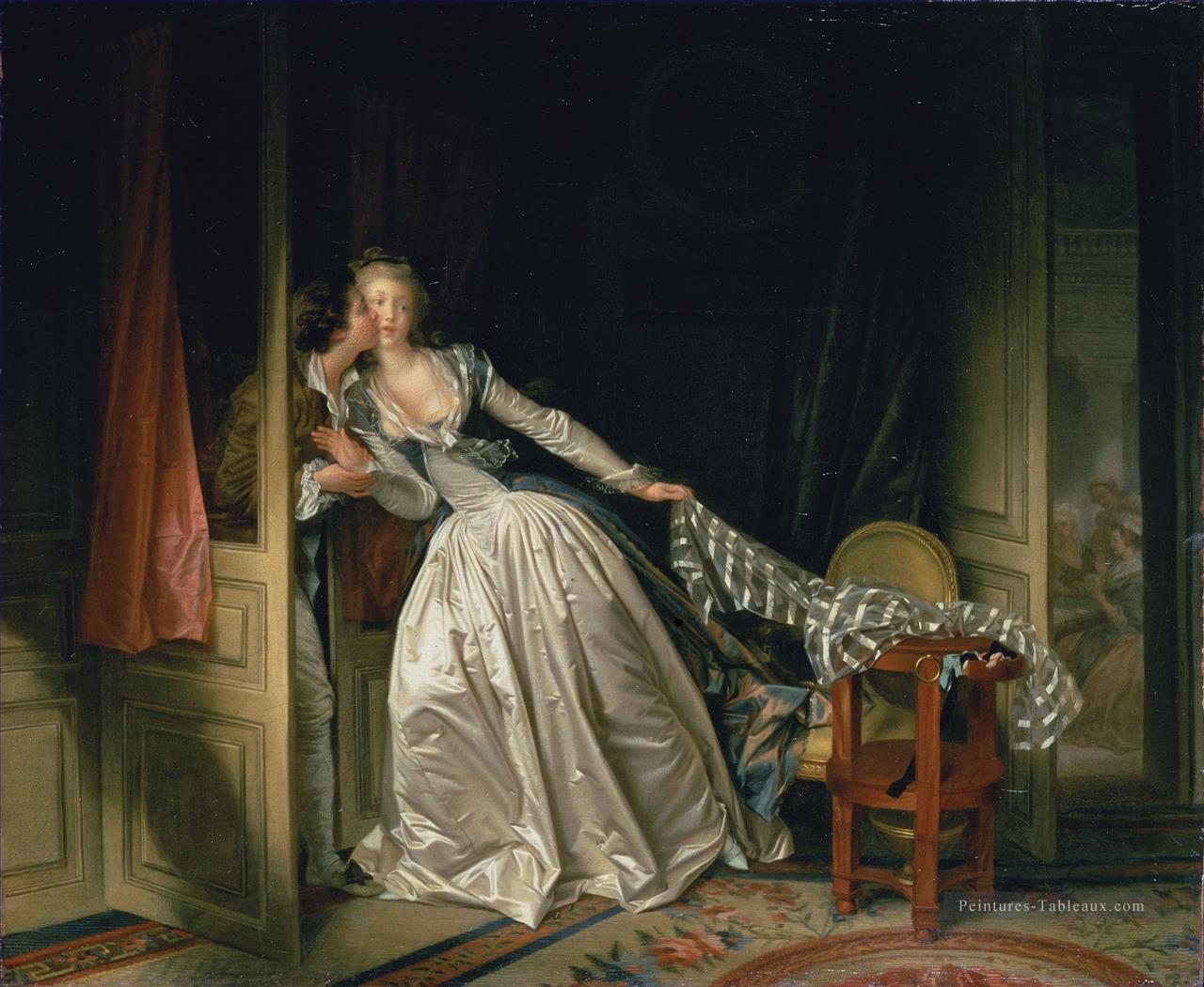 Le baiser volé Rococo hédonisme érotisme Jean Honoré Fragonard Peintures à l'huile